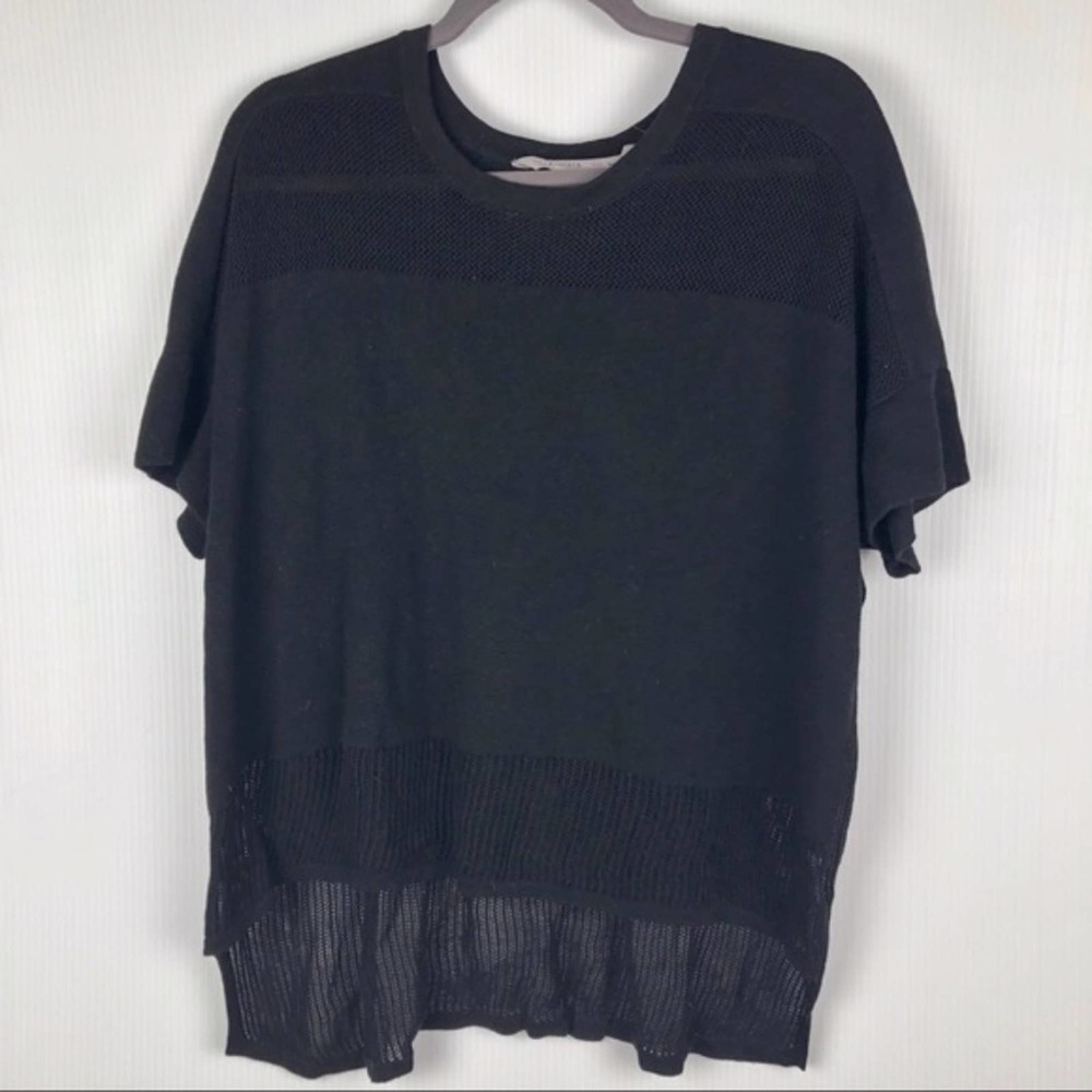 Athleta Kahala Mesh Black High Low Pullover
